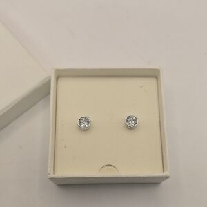 New 100% Authentic SWAROVSKI Silver White Crystal Imber Stud Earrings